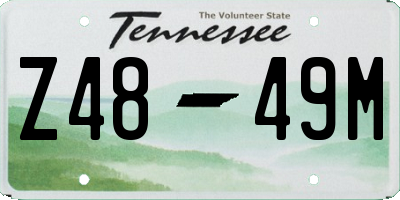 TN license plate Z4849M