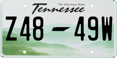 TN license plate Z4849W