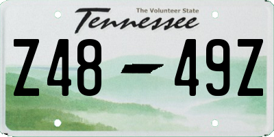 TN license plate Z4849Z