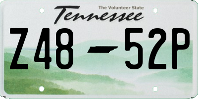TN license plate Z4852P