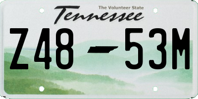 TN license plate Z4853M