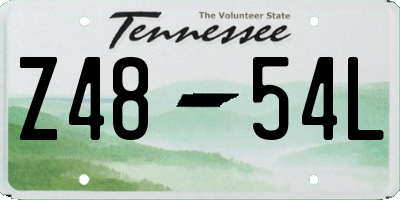 TN license plate Z4854L