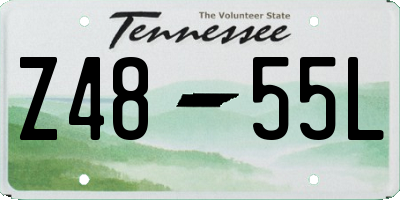 TN license plate Z4855L