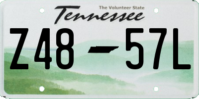 TN license plate Z4857L