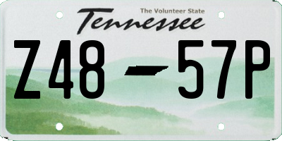 TN license plate Z4857P