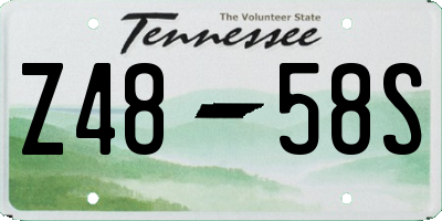 TN license plate Z4858S