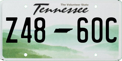 TN license plate Z4860C