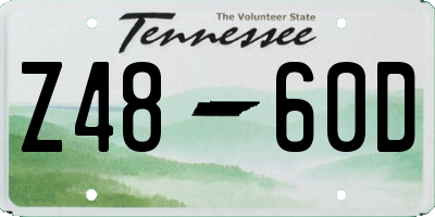TN license plate Z4860D
