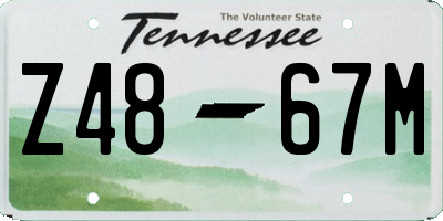 TN license plate Z4867M
