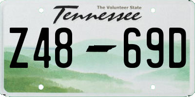TN license plate Z4869D