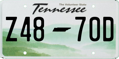 TN license plate Z4870D
