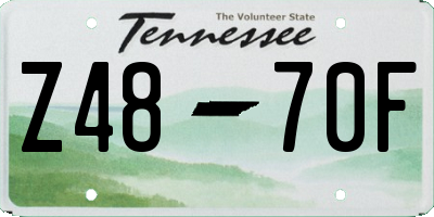 TN license plate Z4870F