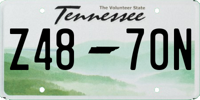 TN license plate Z4870N