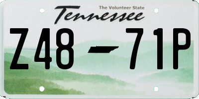 TN license plate Z4871P