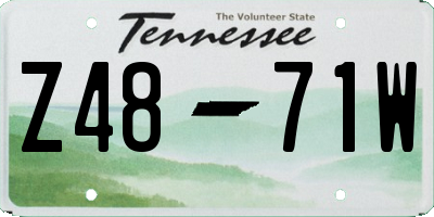 TN license plate Z4871W