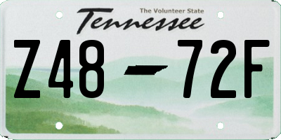 TN license plate Z4872F