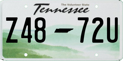 TN license plate Z4872U