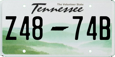 TN license plate Z4874B