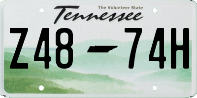 TN license plate Z4874H