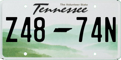 TN license plate Z4874N