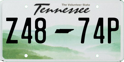 TN license plate Z4874P
