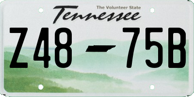 TN license plate Z4875B