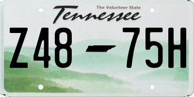 TN license plate Z4875H