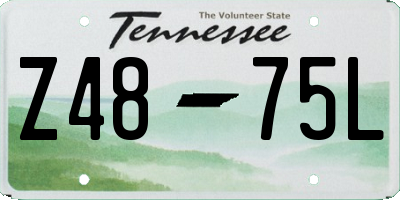 TN license plate Z4875L