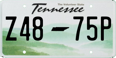 TN license plate Z4875P