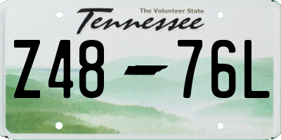 TN license plate Z4876L