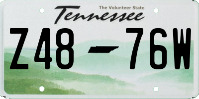 TN license plate Z4876W
