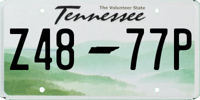 TN license plate Z4877P