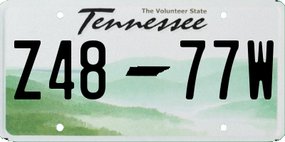 TN license plate Z4877W
