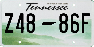 TN license plate Z4886F