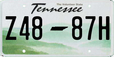 TN license plate Z4887H