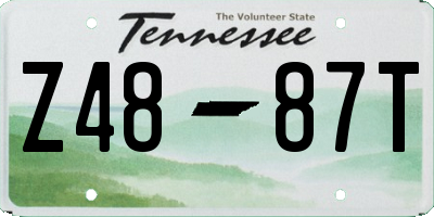 TN license plate Z4887T