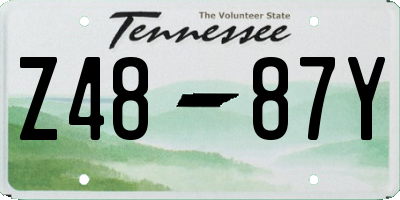 TN license plate Z4887Y