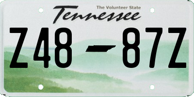 TN license plate Z4887Z