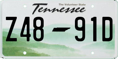 TN license plate Z4891D