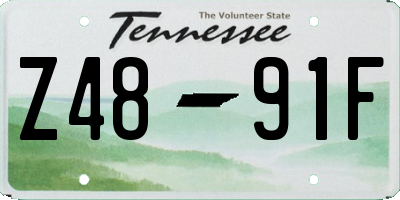 TN license plate Z4891F