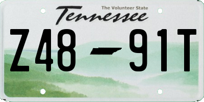 TN license plate Z4891T