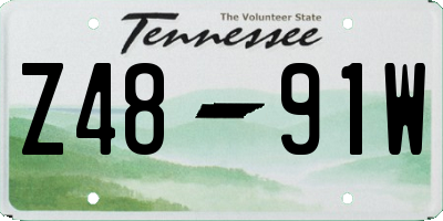 TN license plate Z4891W