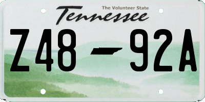 TN license plate Z4892A