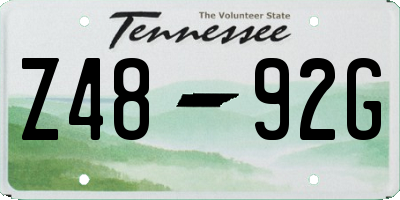 TN license plate Z4892G