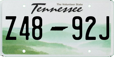 TN license plate Z4892J
