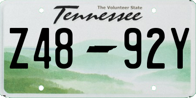 TN license plate Z4892Y