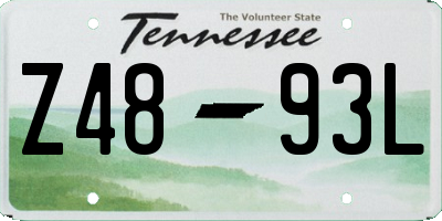 TN license plate Z4893L