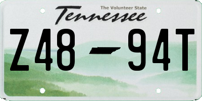 TN license plate Z4894T