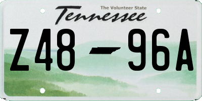 TN license plate Z4896A