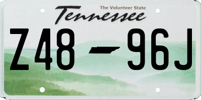 TN license plate Z4896J